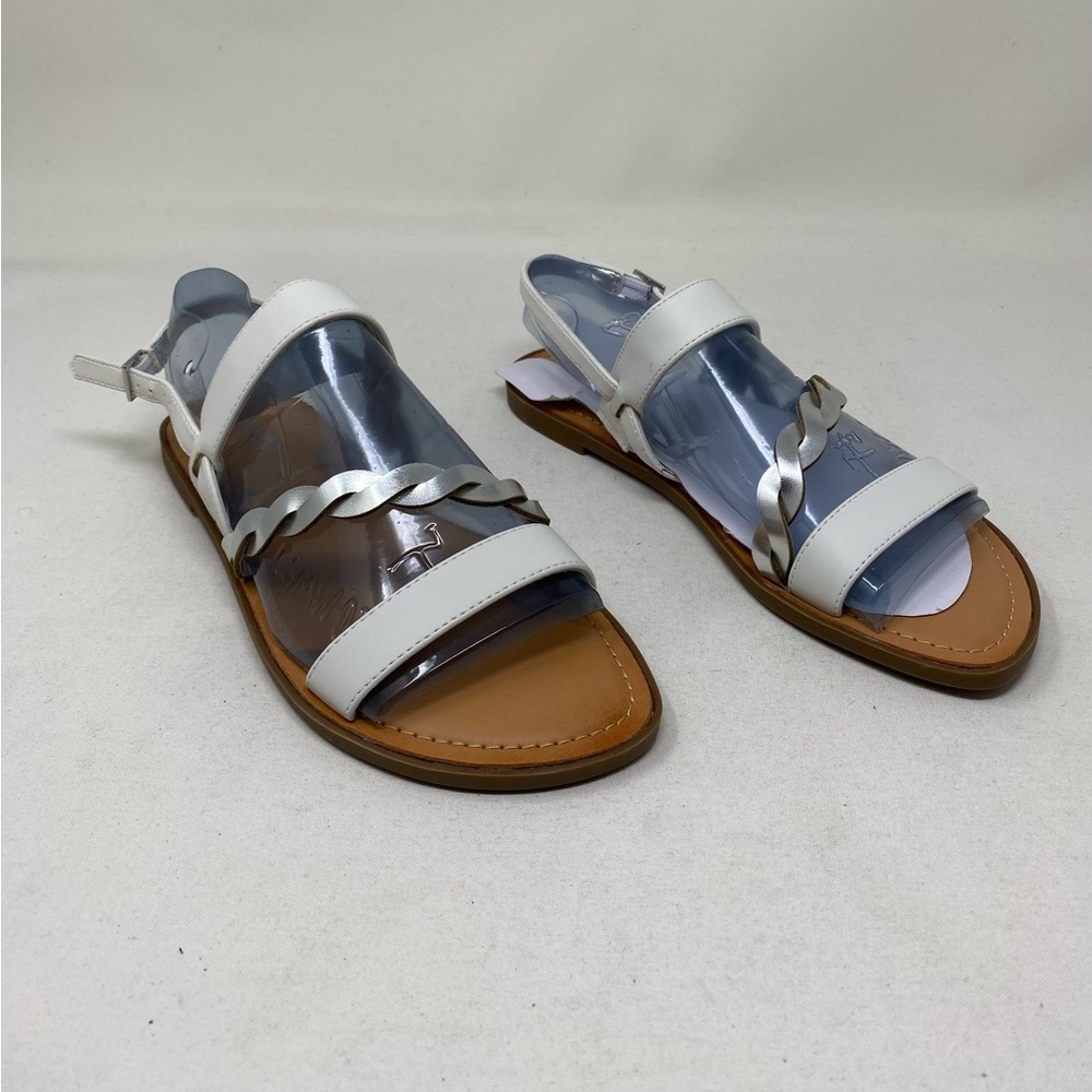 Carlos Santana Radley White and Silver Sandals Size 7.5